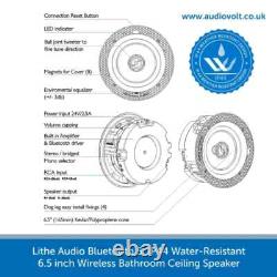 Lithe Audio IP44 Wireless Bluetooth Bathroom Ceiling Speaker Active Single 03210