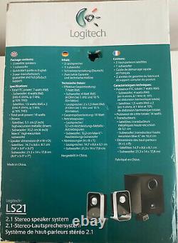 Logitech LS21 2.1 Stereo Speaker Sound System Music Audio Sub Bass Original Box