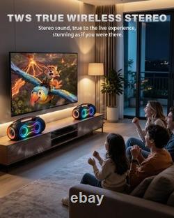 Loud 180W Peak Outdoor Bluetooth Speaker Bass Boost Party Sound System RGB
