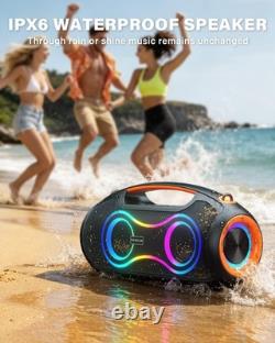 Loud 180W Peak Outdoor Bluetooth Speaker Bass Boost Party Sound System RGB