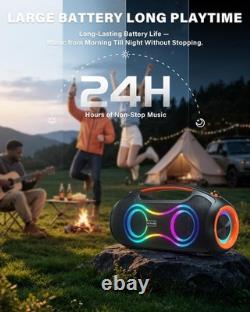 Loud 180W Peak Outdoor Bluetooth Speaker Bass Boost Party Sound System RGB