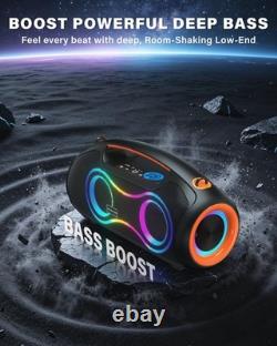 Loud 180W Peak Outdoor Bluetooth Speaker Bass Boost Party Sound System RGB