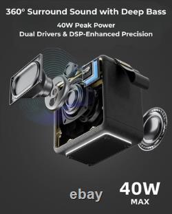 MG II Portable Bluetooth Speaker, 40W Deep Bass with DSP Sound, RGB Lights, Ipx7