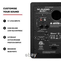 M-AUDIO BX3BT Pair 3.5-inch Studio Monitors and PC Speakers with Bluetooth fo