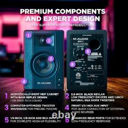 M-AUDIO BX3 3.5-inch Studio Monitor Speakers Pair for PC Music Production Gaming