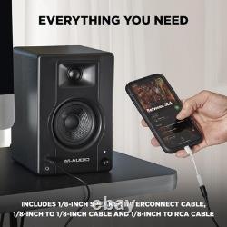 M-AUDIO BX3 3.5-inch Studio Monitor Speakers Pair for PC Music Production Gaming