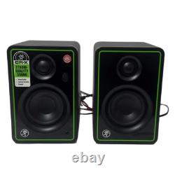 Mackie CR3-X Audio Studio Monitor Speakers Pair TRS RCA AUX Tested Green Trim UK