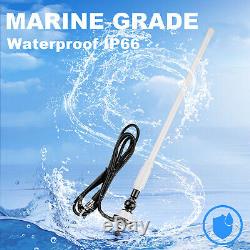 Marine Audio Bluetooth Stereo Waterproof Boat Radio + 4in Box Speakers + Aerial