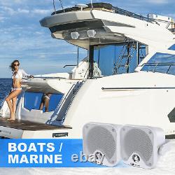 Marine Audio Stereo Waterproof Boat Radio System + 4inch Box Speakers + Antenna