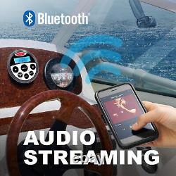 Marine Bluetooth Receiver Stereo Radio + 4 120W Waterproof Speakers + Antenna