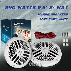 Marine Bluetooth Stereo Radio Receiver+6.5'' 120W Waterproof Speakers +Antenna