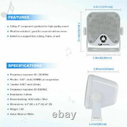 Marine Bluetooth Stereo Receiver Audio + 4 inch Waterproof Speakers+ Antenna