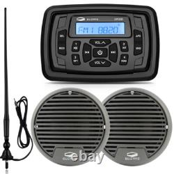 Marine Bluetooth Stereo Waterproof FM AM Radio and 3 Speakers for ATV UTV