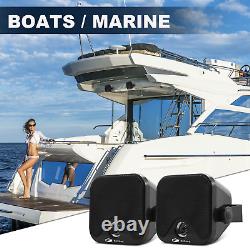 Marine Radio Audio Boat Receiver + Waterproof Stereo Speakers + FM AM Antenna
