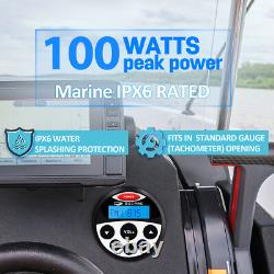 Marine Radio Bluetooth Audio System Receiver and 3 140W Boat Speakers