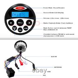 Marine Radio Bluetooth Audio System Receiver and 3 140W Boat Speakers