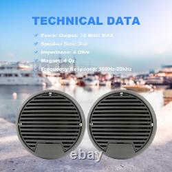 Marine Radio Bluetooth Audio System Receiver and 3 140W Boat Speakers