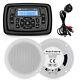 Marine Radio Stereo Bluetooth Audio Receiver + 4 Inch 120w Speakers + Usb Cable