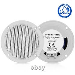 Marine Radio Stereo Bluetooth Audio Receiver + 4 inch 120W Speakers + USB Cable