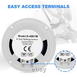 Marine Radio Stereo Bluetooth Audio Receiver + 4 inch 120W Speakers + USB Cable
