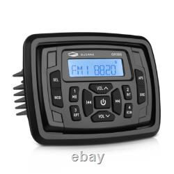 Marine Stereo Bluetooth Audio Receiver + 2x Boat Speakers + Aerial for ATV UTV