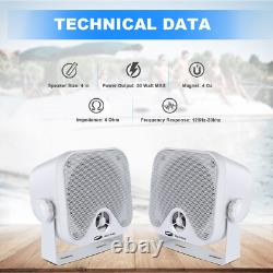 Marine Stereo Bluetooth Audio Receiver + 2x Boat Speakers + Aerial for ATV UTV