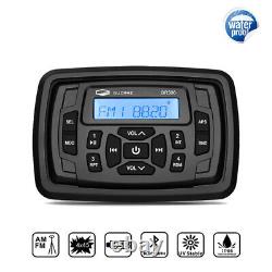 Marine Stereo Bluetooth Receiver FM AM Radio and Waterproof Car Boat Speakers