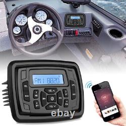 Marine Stereo Bluetooth Receiver FM AM Radio and Waterproof Car Boat Speakers