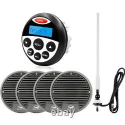 Marine Waterproof Stereo Radio Bluetooth System Receiver + 3 inch Boat Speakers
