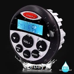 Marine Waterproof Stereo Radio Bluetooth System Receiver + 3 inch Boat Speakers