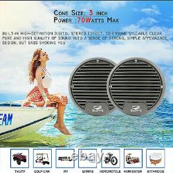 Marine Waterproof Stereo Radio Bluetooth System Receiver + 3 inch Boat Speakers