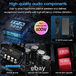 Mini 300W Digital Amplifier with PHONO IN TPA3255 Stereo Audio Amp with48V Adapter