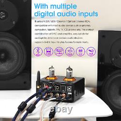 Mini Bluetooth 5.0 Valve Tube Amplifier VU Meter USB DAC Digital Audio Amp 200W