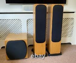 Monitor Audio Silver RS6 Stereo Speakers + RSW12 Sub in Oak