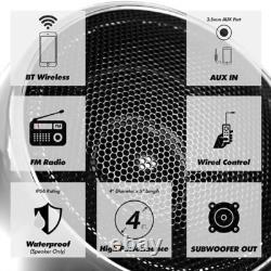 Motorcycle Audio System Bluetooth Stereo Sound Speakers FM AUX 600W Amplifier#A