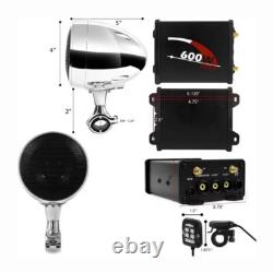 Motorcycle Audio System Bluetooth Stereo Sound Speakers FM AUX 600W Amplifier#A