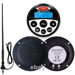 Motorcycle Bluetooth Headset Marine Audio Kit Stereo Receiver with 120W Speakers