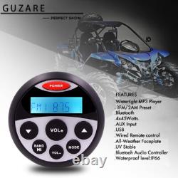 Motorcycle Bluetooth Headset Marine Audio Kit Stereo Receiver with 120W Speakers
