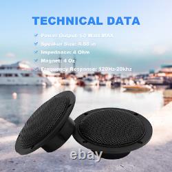 Motorcycle Bluetooth Headset Marine Audio Kit Stereo Receiver with 120W Speakers
