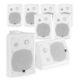 Multi Room In Wall Speaker System, Active With Bluetooth Audio, 8x Ds50a White