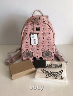 NEW MCM x Wizpak Visetos Bluetooth Sound System Stereo Backpack Blush Pink
