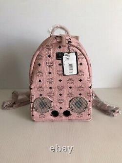 NEW MCM x Wizpak Visetos Bluetooth Sound System Stereo Backpack Blush Pink