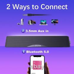 Nylavee Computer Speakers, Hi-Fi Stereo Computer Sound Bar with Bluetooth and 3