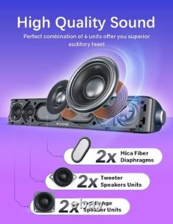 Nylavee Computer Speakers, Hi-Fi Stereo Sound Bar with Black