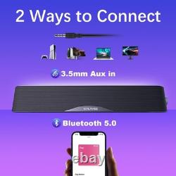 Nylavee Computer Speakers, Hi-Fi Stereo Sound Bar with Black