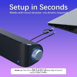 Nylavee Computer Speakers, Hi-Fi Stereo Sound Bar with Black