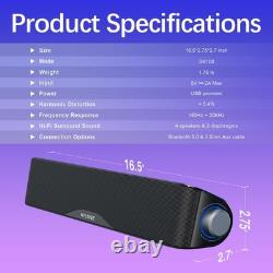 Nylavee Computer Speakers, Hi-Fi Stereo Sound Bar with Black