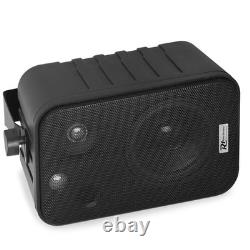 PDP BV40V 4 Wall Speakers & 2-Zone Mixer Amplifier PA System Black