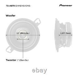 PIONEER TS A879 3-1/2 2 Way Speakers Black