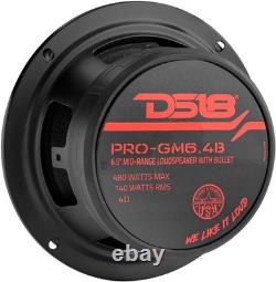 PRO-GM6.4B 480W Red Aluminum Bullet Speaker for Ultimate Car Sound Experience